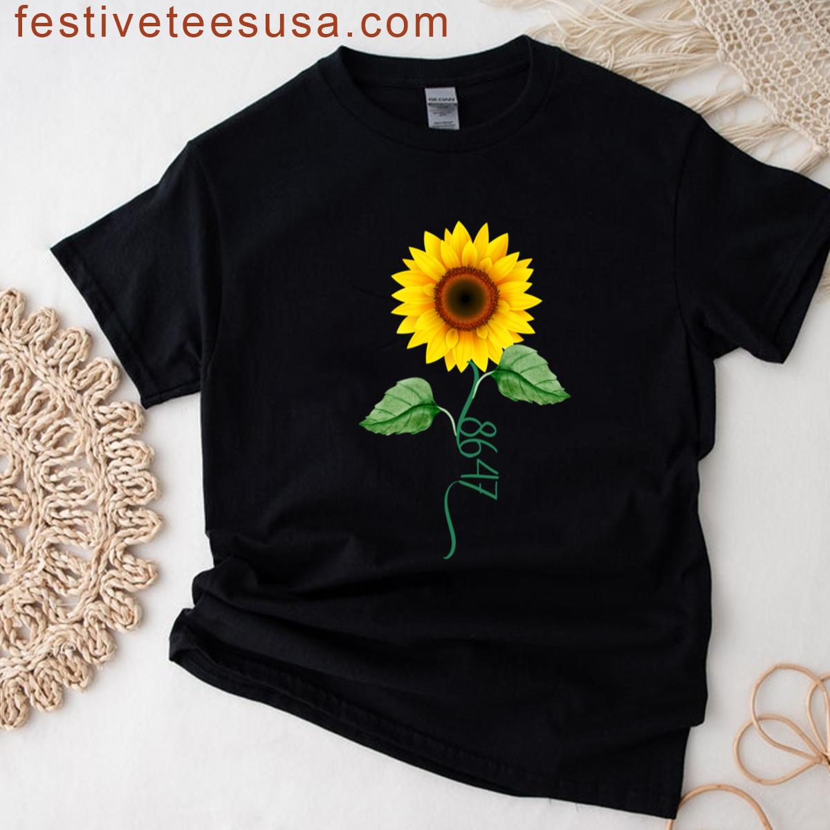 Sunflower Sample Of Peace With 8647 In The Stem Oversized T-shirt