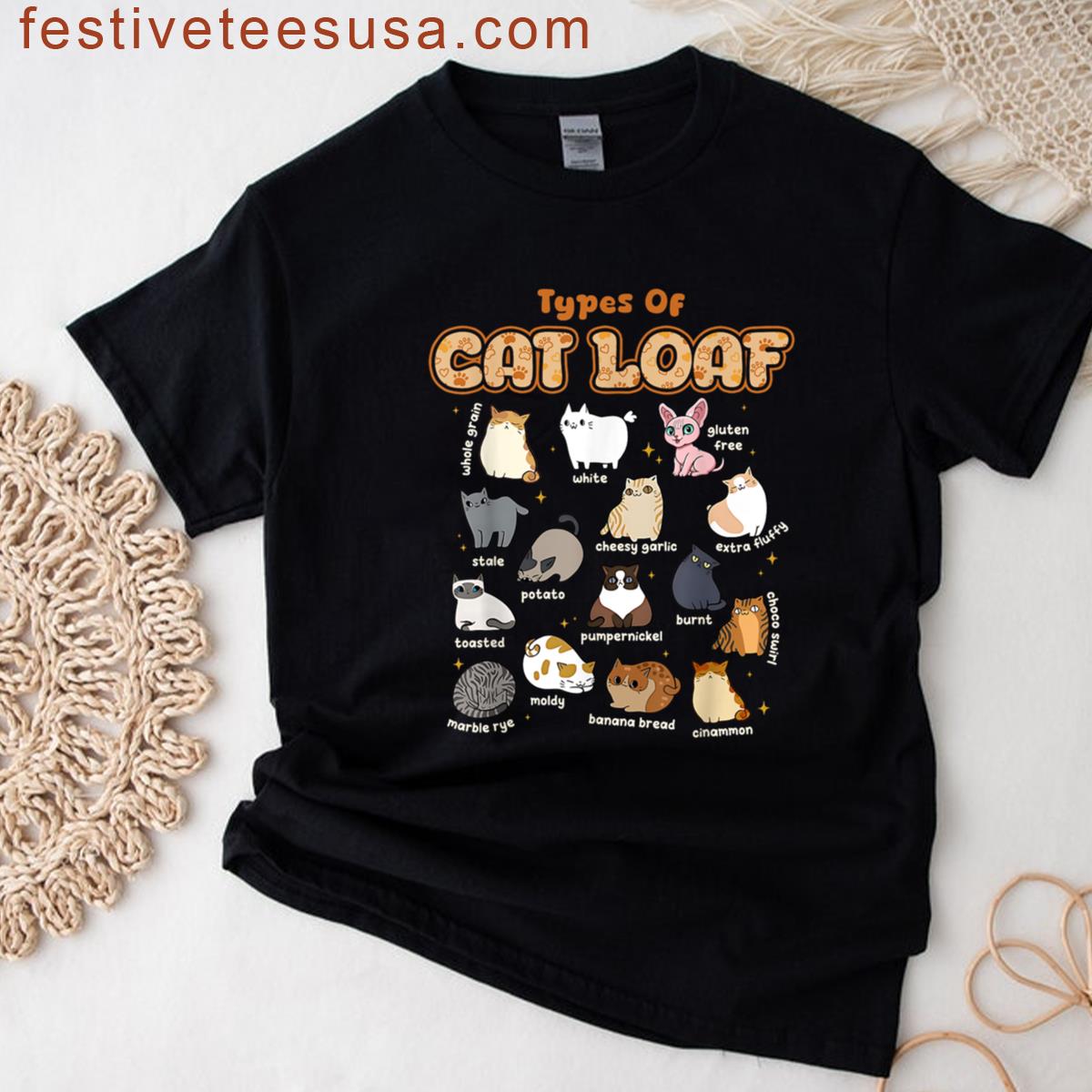 Types Of Cat Loaf Cute Kitten Kawaii Cats Cat Lover T-shirt