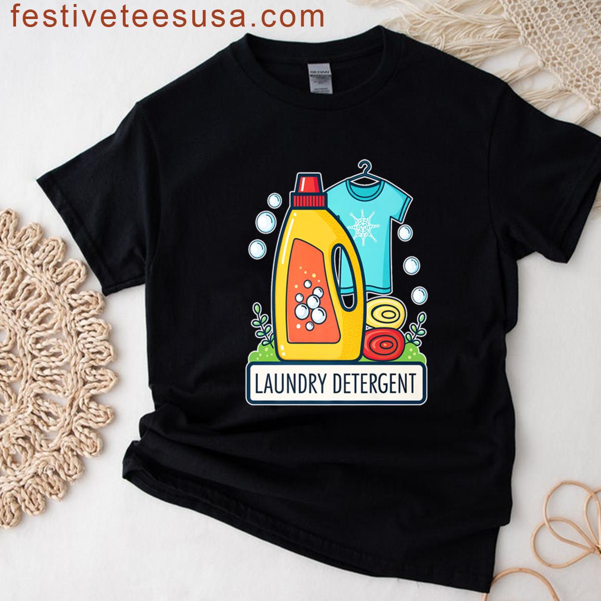 Vibrant Cartoon Style Laundry Detergent Bottle Premium T-shirt